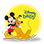Icone de Mickey e Pluto no fundo amarelo
