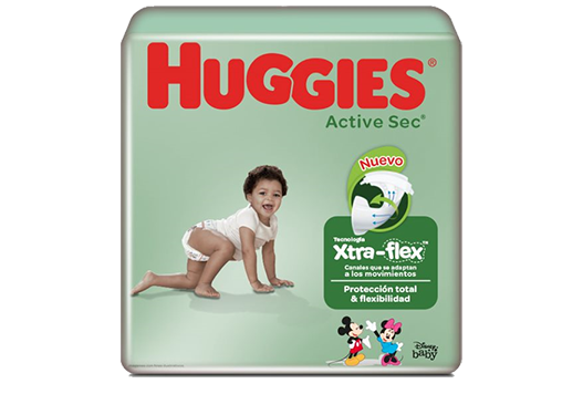 Pañales Huggies con Xtra-Flex