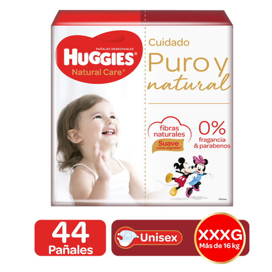 Pañales Huggies Natural Care (Tallas M-G-XG-XXG-XXXG)