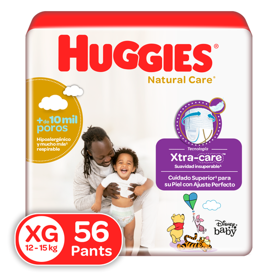 Pantanloncitos Huggies Natural Care XG, 56uds