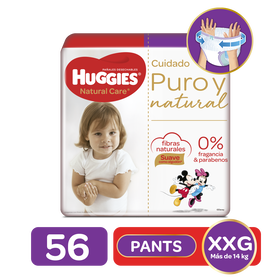 Pantanloncitos Huggies Natural Care XXG, 56uds