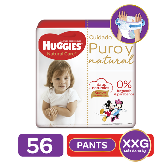 Pantanloncitos Huggies Natural Care XXG, 56uds