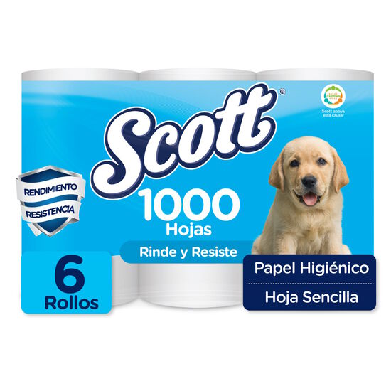 Papel Higiénico Scott 1000 Hojas 6 Rollos