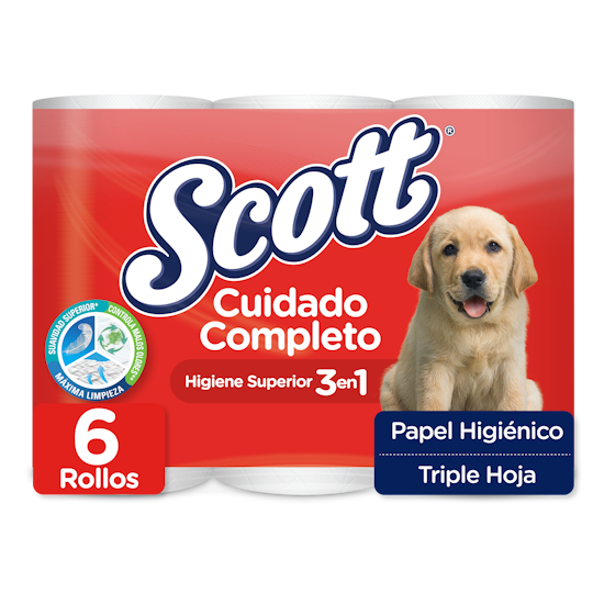 Papel Higiénico Scott Cuidado Completo Triple Hoja 6R