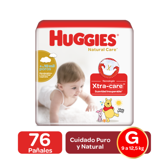 Pañales Huggies Natural Care Etapa 3/G 76 U