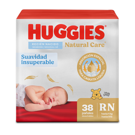 Pañales Huggies Natural Care 0/RN 19U