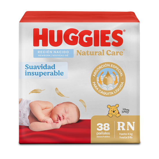 Pañales Huggies Natural Care 0/RN 19U