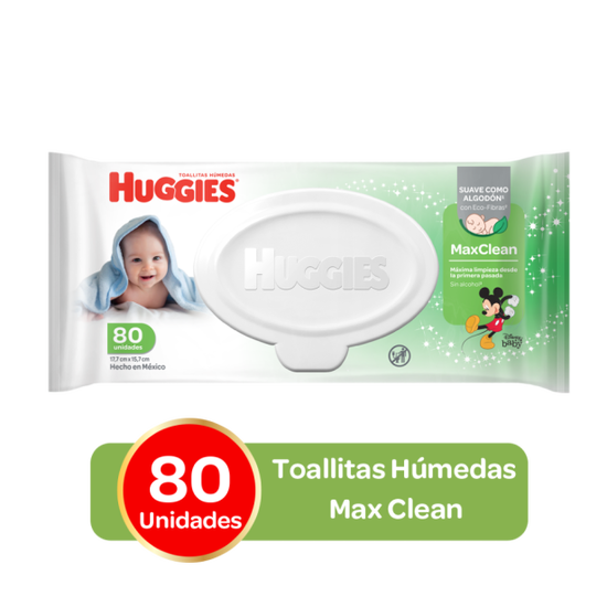 Toallas Húmedas Huggies MaxClean 80U
