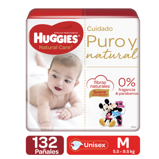 Pañales Huggies Natural Care Etapa 2/M 132U