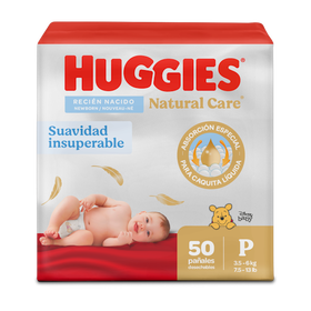 Pañales Huggies Natural Care 1/P 50U