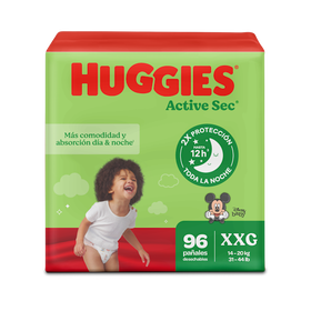 Pañales Huggies Active Sec 5/XXG 96U