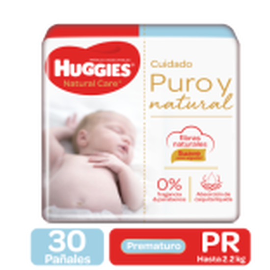 Pañales Huggies Natural Care Etapa 0/Prematuro 30U