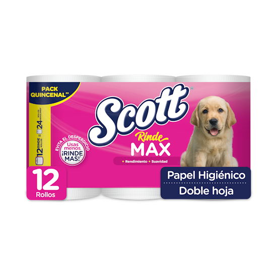 Papel Higiénico Scott Rindemax Doble Hoja 12R