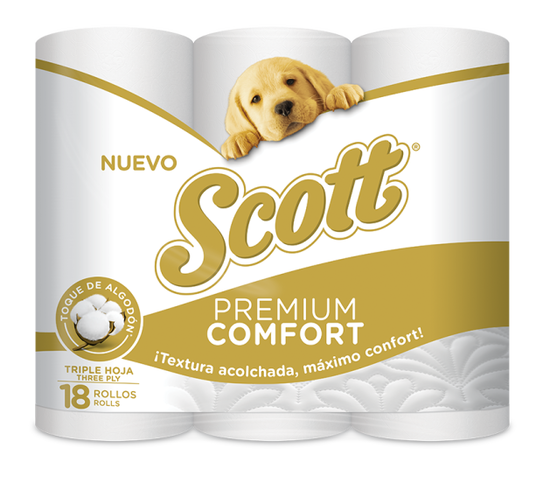 Papel Higiénico Scott Premium Comfort Triple Hoja 18 Rollos
