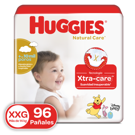 Pañales Huggies Natural Care XXG 96U