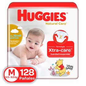 Pañales Huggies Natural Care M, 128uds