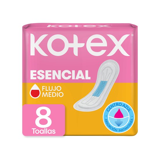 Toallas Femeninas Kotex Esencial Normal Sin Alas 8U
