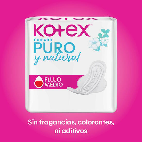 Toallas Femeninas Kotex Puro y Natural 24U
