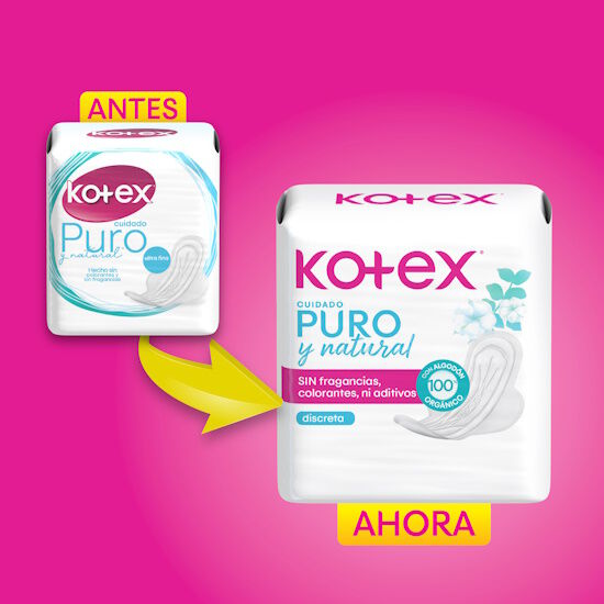 Toallas Femeninas Kotex Puro y Natural 24U